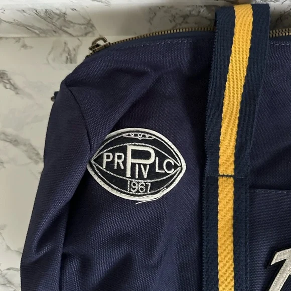 Polo Ralph Lauren Varsity Logo Patches Newport Canvas Duffle Bag PWing Bear CP93